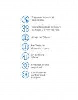 Mampara corredera dos puertas + dos fijos datos