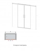 Mampara 2 hojas correderas + 2 fijos croquis