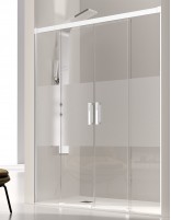 Mampara 2 hojas correderas + 2 fijos decorado bora