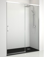 Mampara aluminio ducha modelo fijo y corredera Jazz