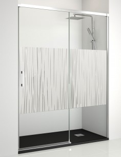 Mampara aluminio ducha modelo fijo y corredera Jazz 2