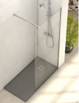 Mampara fija de ducha vidrio transparente cromo Becrisa