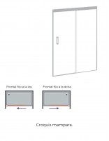 Mampara bañera hoja fija - corredera croquis