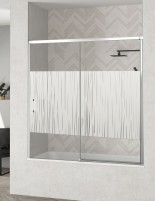 Mampara bañera hoja fija - corredera decorada