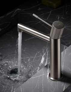 Grifo mezclador para lavabo modelo LINE níquel cepillado de Imex 2