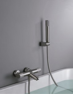 Set ducha con grifo modelo LINE níquel cepillado de Imex