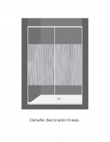 Mampara para plato ducha rectangular detalle decorado