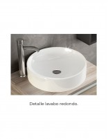 Encimera baño madera detalle del lavabo redondo