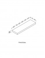 Encimera baño madera modelo FLOW de Coycama medidas