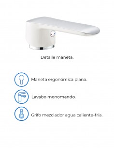 Grifo lavabo blanco - cromo monomando MISURI de Aquassent 2