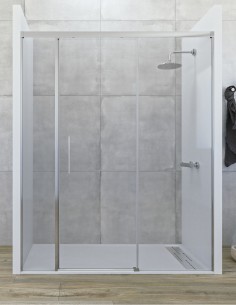 Mampara de ducha 2 fijos y 1 corredera modelo CENTAURO de Seviban