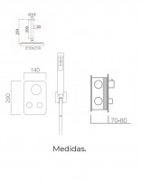 Croquis Grifo ducha termostática empotrado - PORTUGAL de Imex
