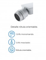 Grifo blanco bidé modelo LUXOR de Imex detalle