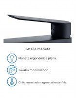 Grifo blanco lavabo alto modelo LUXOR de Imex negro maneta