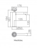 Grifo Imex OLIMPO monomando para lavabo croquis