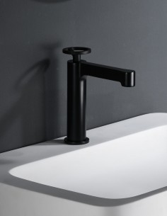 Grifo negro lavabo Imex negro ambiente