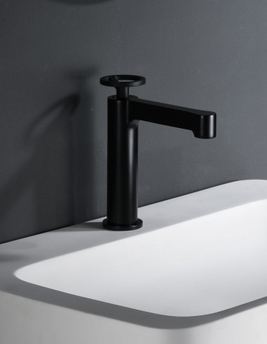 Grifo negro lavabo Imex negro ambiente