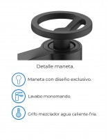 Grifo negro lavabo Imex negro maneta