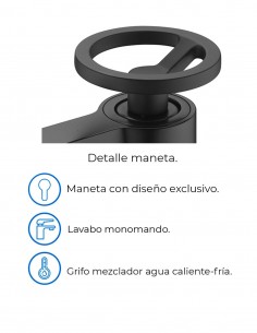 Grifo caño alto lavabo negro OLIMPO Imex 2