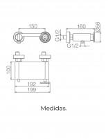 Grifo de ducha negro - negro/oro rosa OLIMPO de Imex croquis