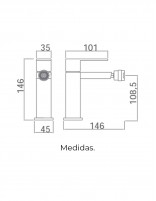 Imex serie VALENCIA grifo de bidé croquis