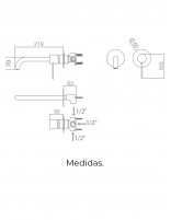 Grifo lavabo acero mate croquis