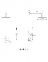 Conjunto ducha acero inoxidable croquis