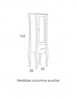 Croquis de Columna auxiliar vintage de SOCIMOBEL - modelos Ronda y Kios 142 x 42 cm