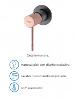 Grifo lavabo Imex empotrado maneta detalles