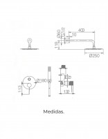 Ducha empotrada negro mate croquis