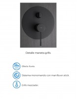 Ducha empotrada negro mate maneta