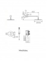 Ducha termostática empotrada croquis