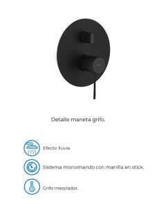 Grifería ducha empotrada negra 2