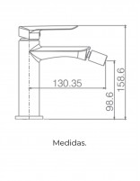 Grifo monomando de bide negro mate croquis