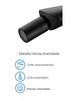 Grifo monomando de bide negro mate detalle