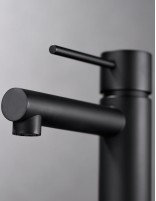 Grifo lavabo moderno negro maneta