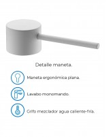 Grifo lavabo moderno negro blanco detalles