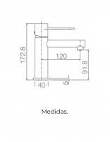 Grifo lavabo moderno negro croquis