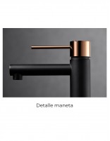 Grifo lavabo moderno negro oro rosa maneta