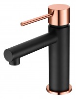 Grifo lavabo moderno negro oro rosa
