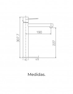 Monomando Lavabo Alto Moscú Acero S316
