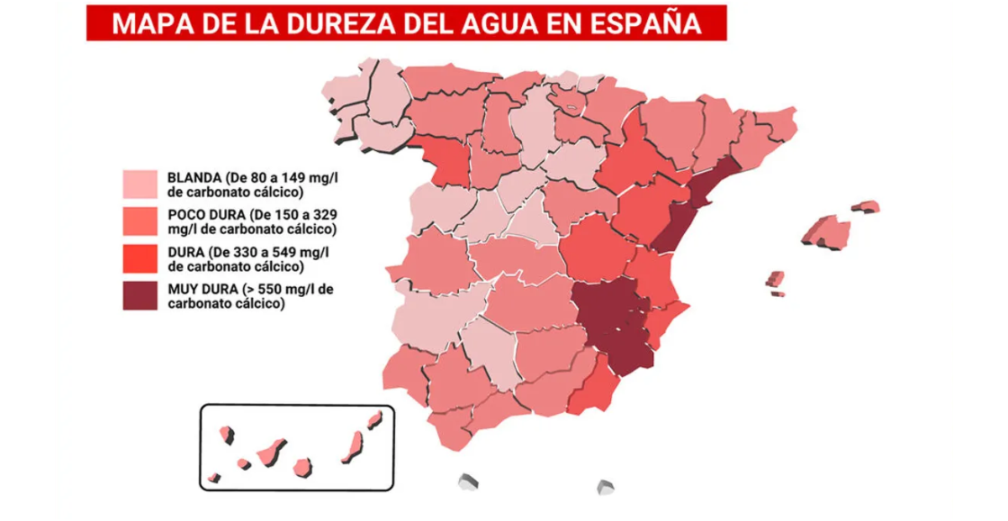 Mapa de la dureza del agua