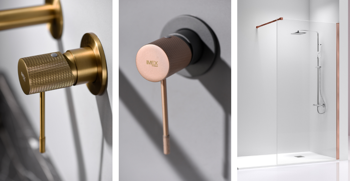 tendencias en baños: oro y oro rosa