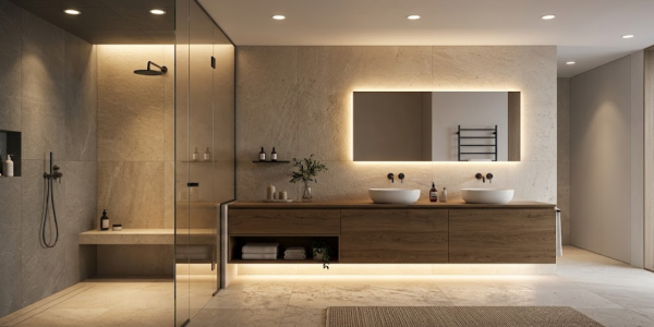Iluminación por capas: Cómo iluminar un baño sin ventanas para que parezca natural